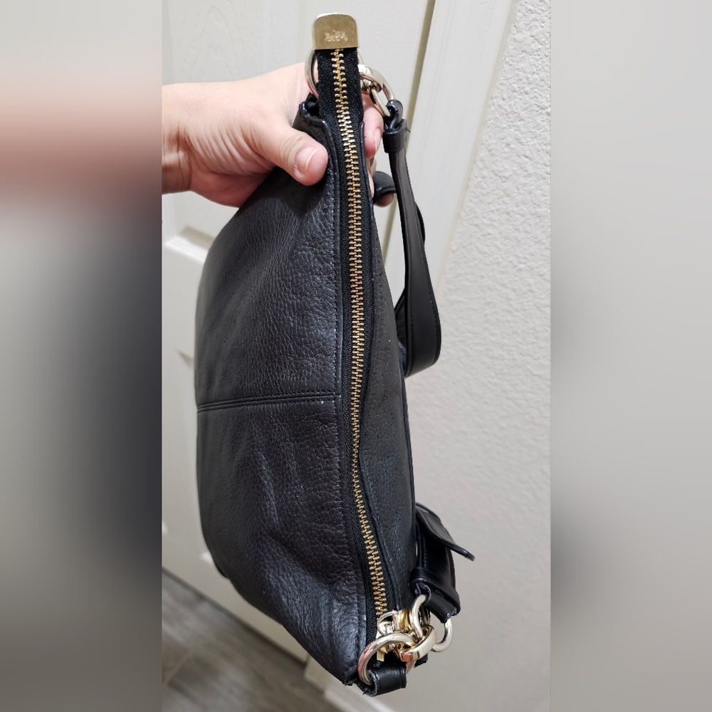 Coach F34823 Mae Black Pebble Leather Crossbody Bag EUC - Picture 14 of 16